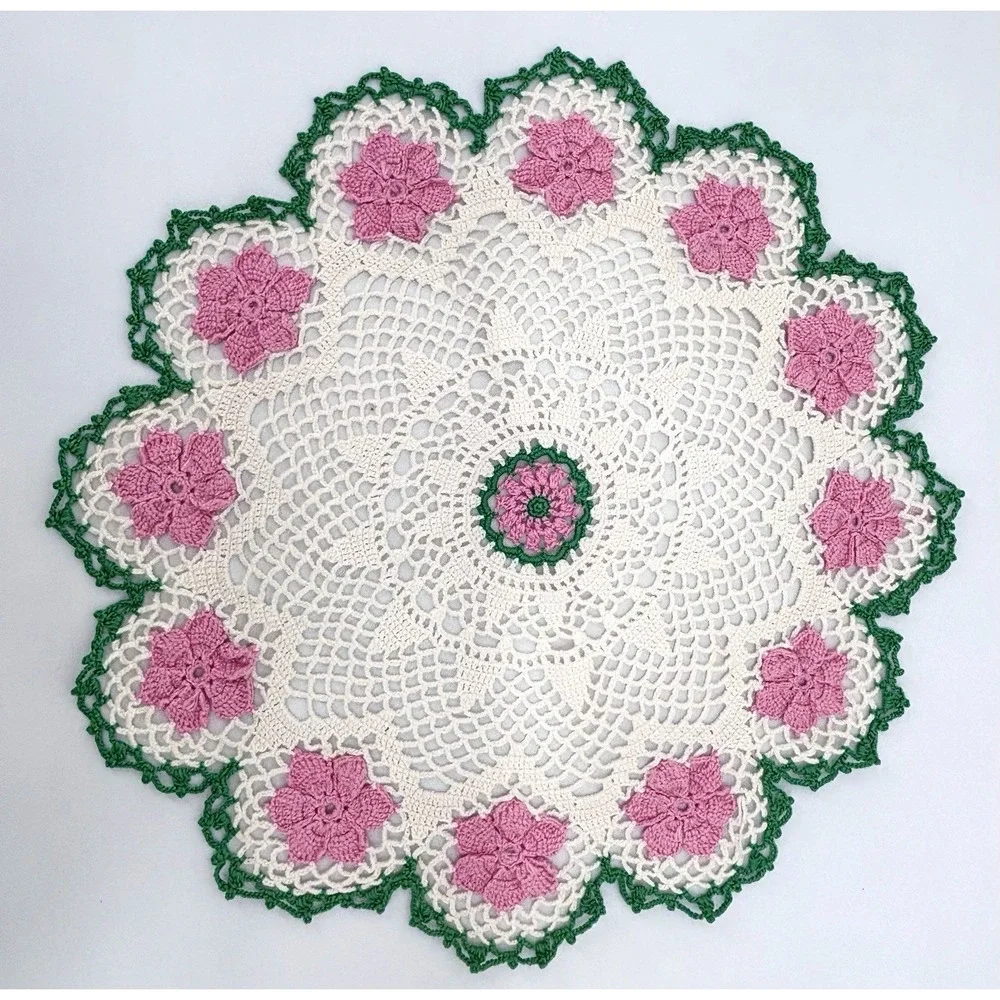 Vintage Handmade Crochet Doily 14